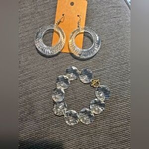 Vintage Silver Crystal Drop Earrings with Intricate Metalwork SET